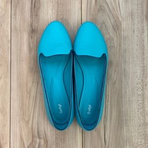 Shoes of Prey custom robins egg blue loafers, Sz 38